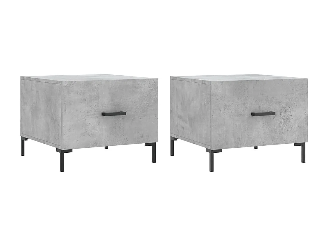 Couchtische 2 Stk. Betongrau 50x50x40 cm Holzwerkstoff