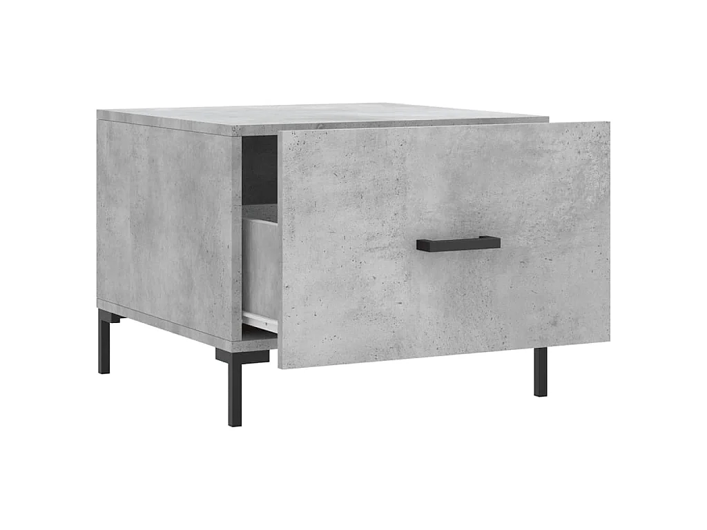 Salontafels 2 st 50x50x40 cm bewerkt hout betongrijs