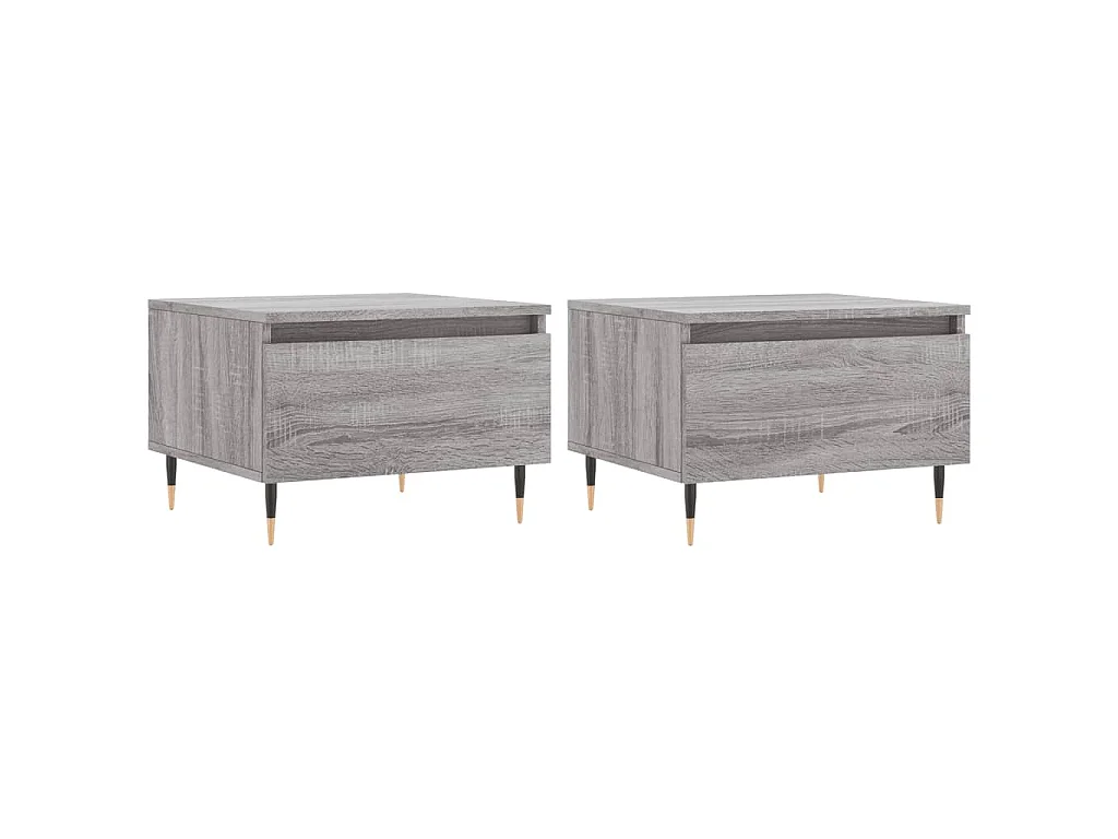 Tables basses 2 pcs sonoma gris 50x46x35 cm bois d'ingénierie