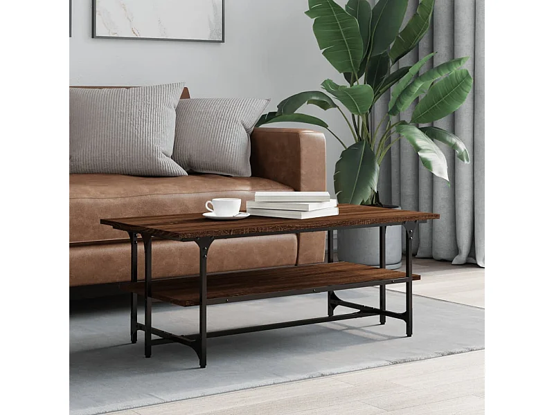 Tavolino Salotto Rovere Marrone 100x50x40cm Legno Multistrato