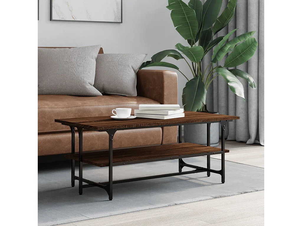 Mesa centro 100x50x40 cm derivados de madeira carvalho castanho