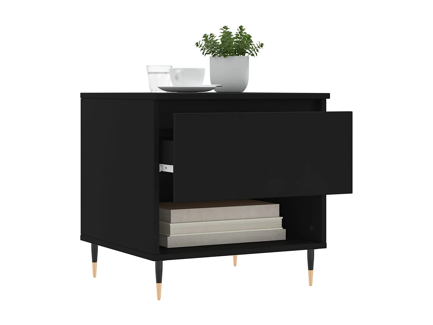 Table basse noir 50x46x50 cm bois d’ingénierie