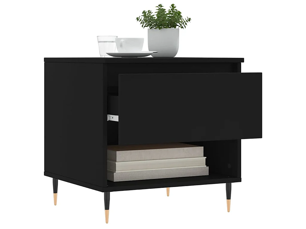 Tavolino da Salotto Nero 50x46x50 cm in Legno Multistrato