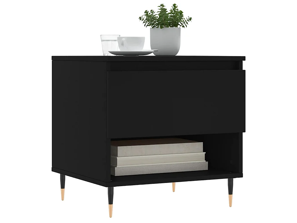 Tavolino da Salotto Nero 50x46x50 cm in Legno Multistrato