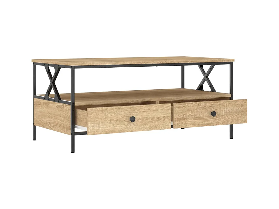 Table basse chêne sonoma 100x51x45 cm bois d'ingénierie