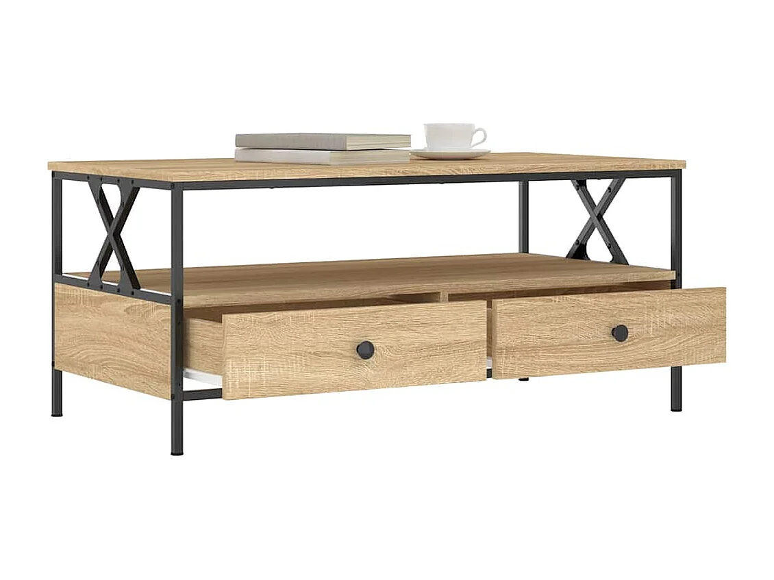 Table basse chêne sonoma 100x51x45 cm bois d'ingénierie