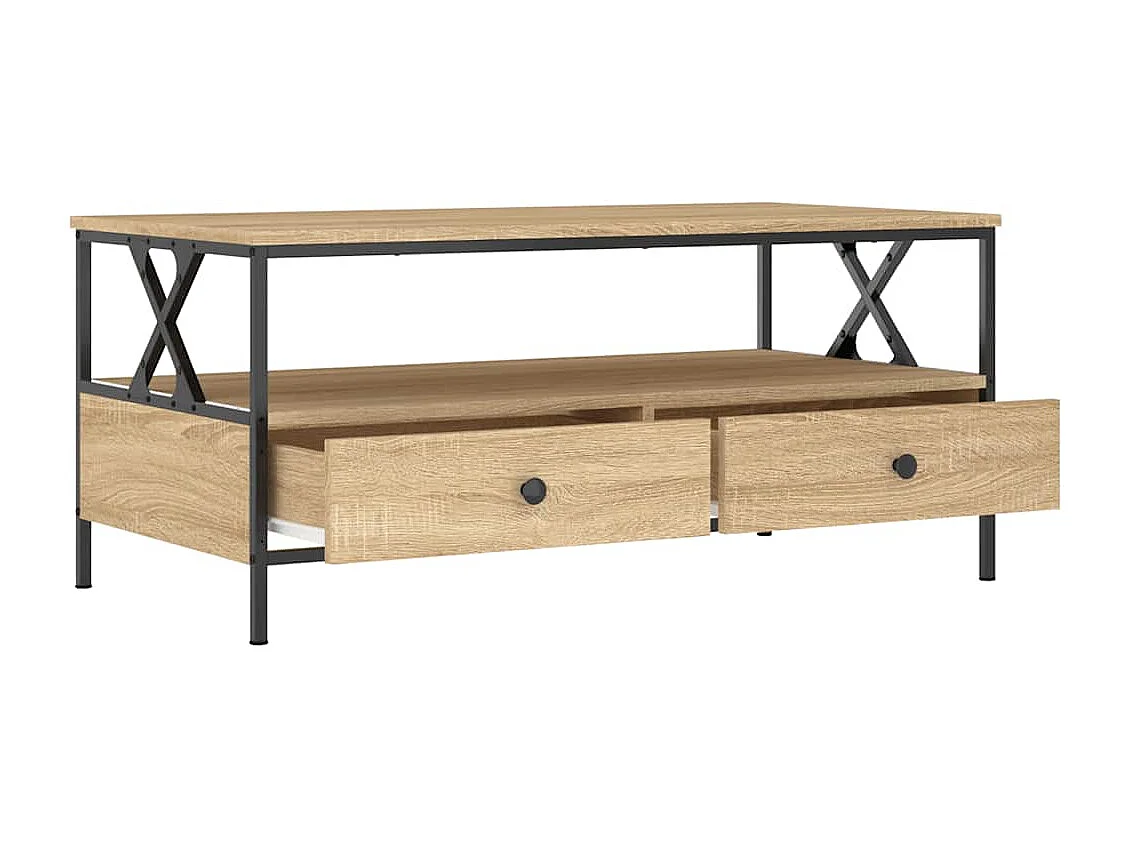 Table basse chêne sonoma 100x51x45 cm bois d'ingénierie