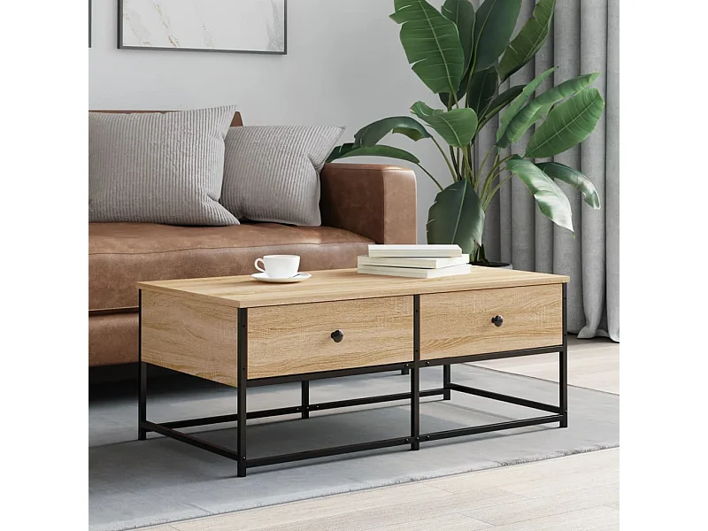 Mesa de centro 100x51x40 cm derivados madeira carvalho sonoma