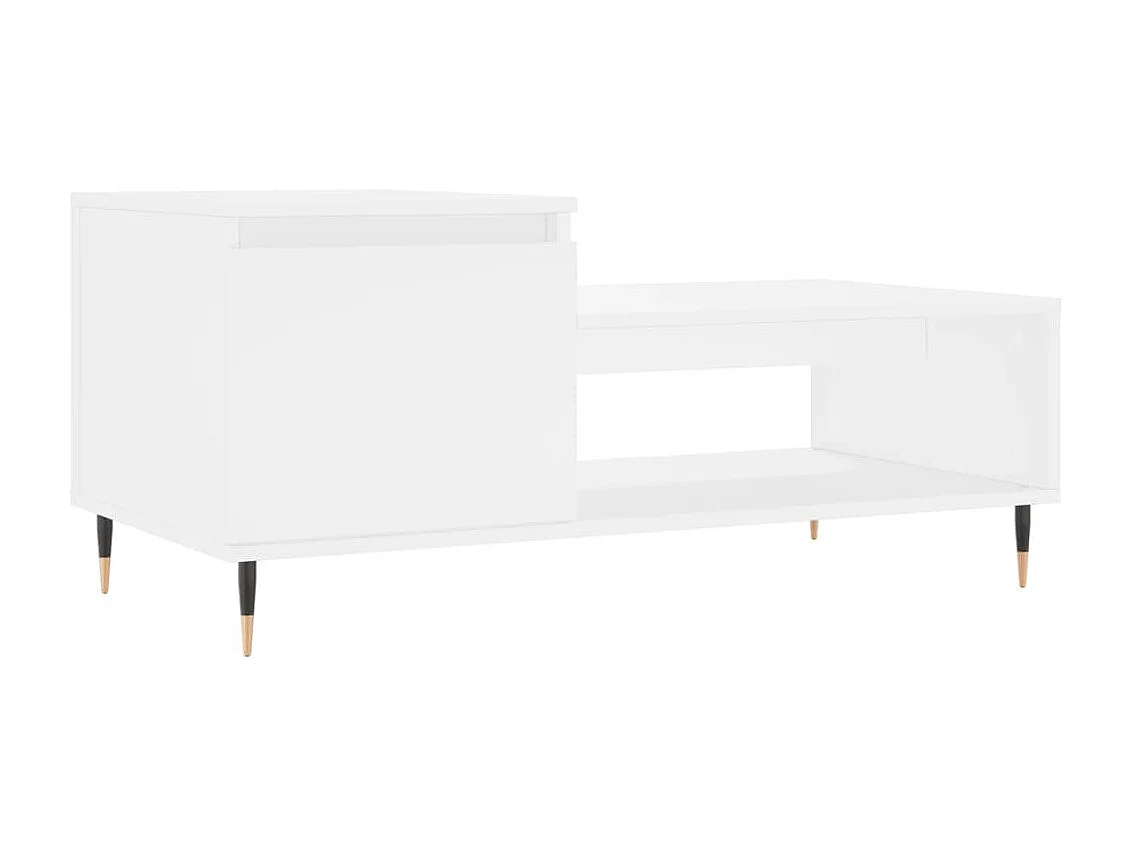 Tavolino da Salotto Bianco 100x50x45 cm in Legno Multistrato