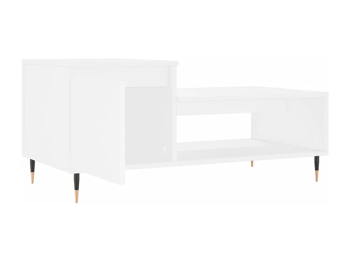 Tavolino da Salotto Bianco 100x50x45 cm in Legno Multistrato