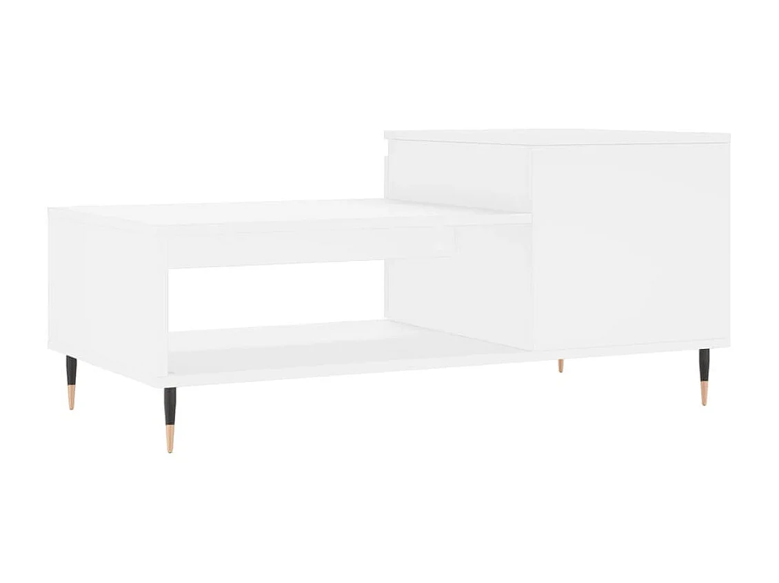 Tavolino da Salotto Bianco 100x50x45 cm in Legno Multistrato
