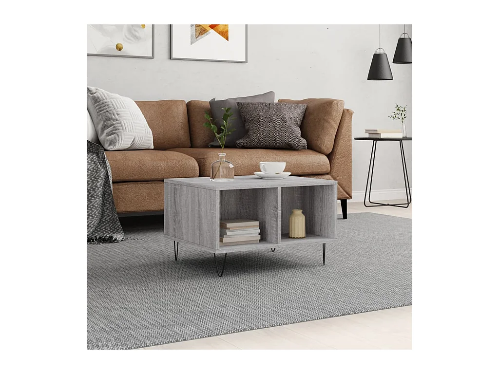 Table basse Sonoma gris 60x50x36,5 cm Bois d'ingénierie