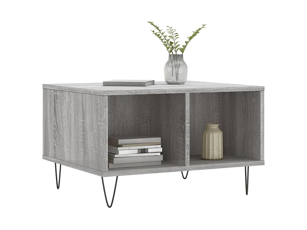 Table basse Sonoma gris 60x50x36,5 cm Bois d'ingénierie