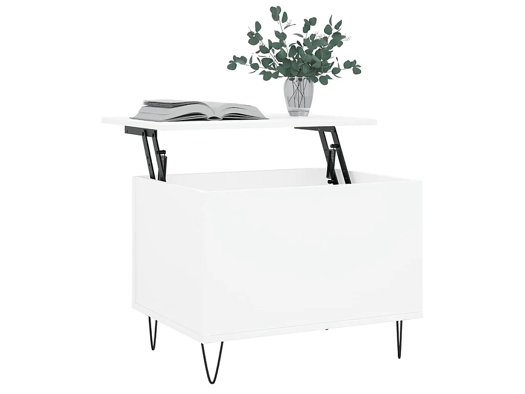 Table basse Blanc 60x44,5x45 cm Bois d'ingénierie