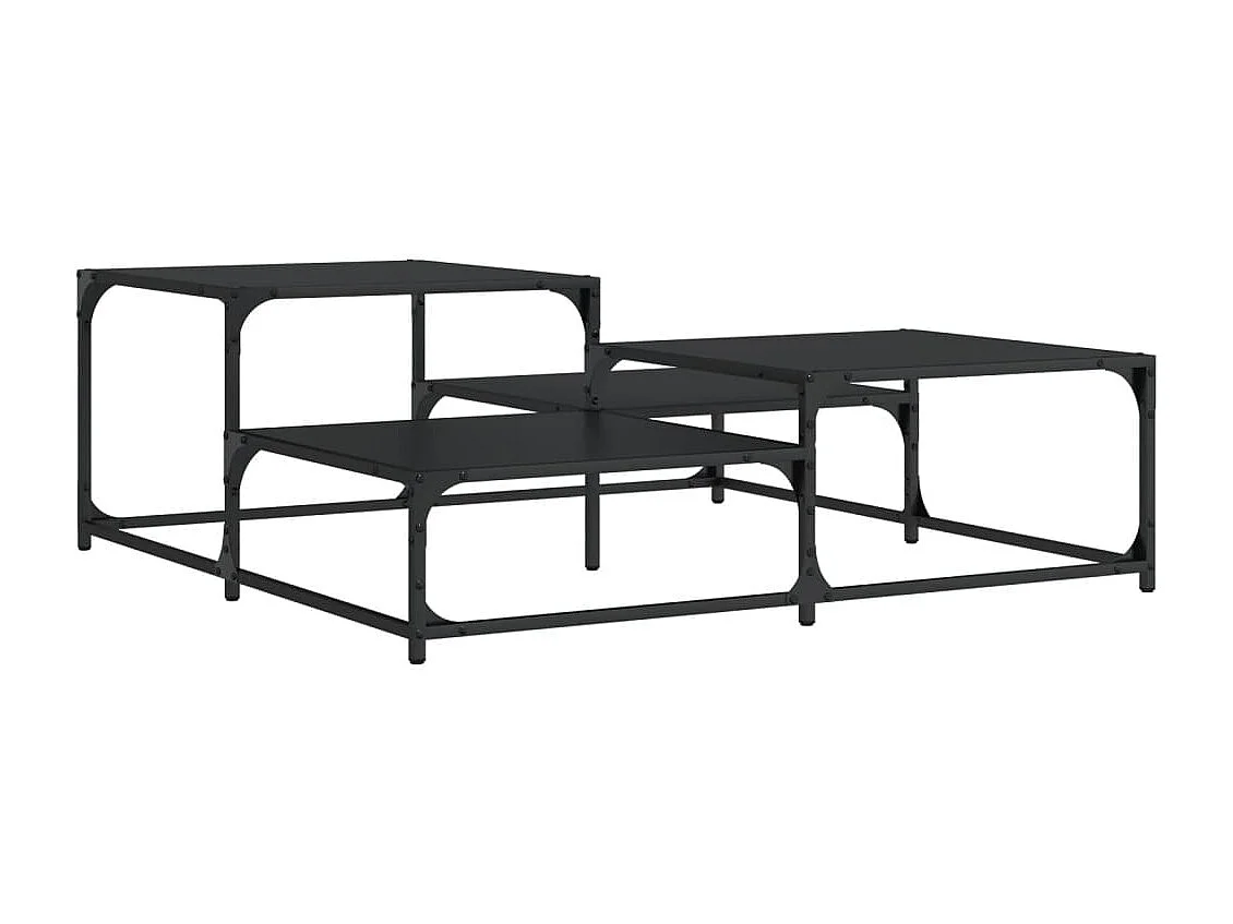 Table basse noir 107x107x40 cm bois d'ingénierie