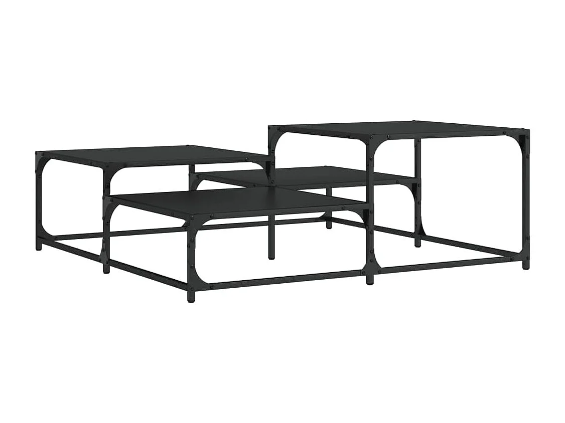 Table basse noir 107x107x40 cm bois d'ingénierie
