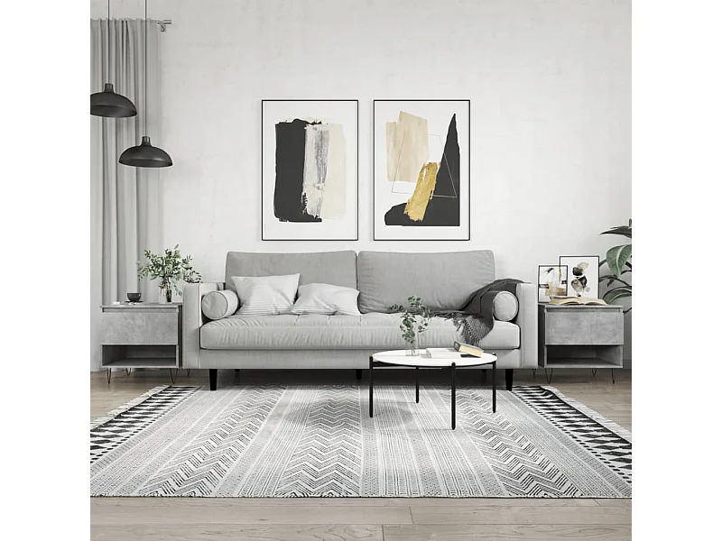 Tavolini Salotto 2pz Grigio Cemento 50x46x50 Legno Multistrato