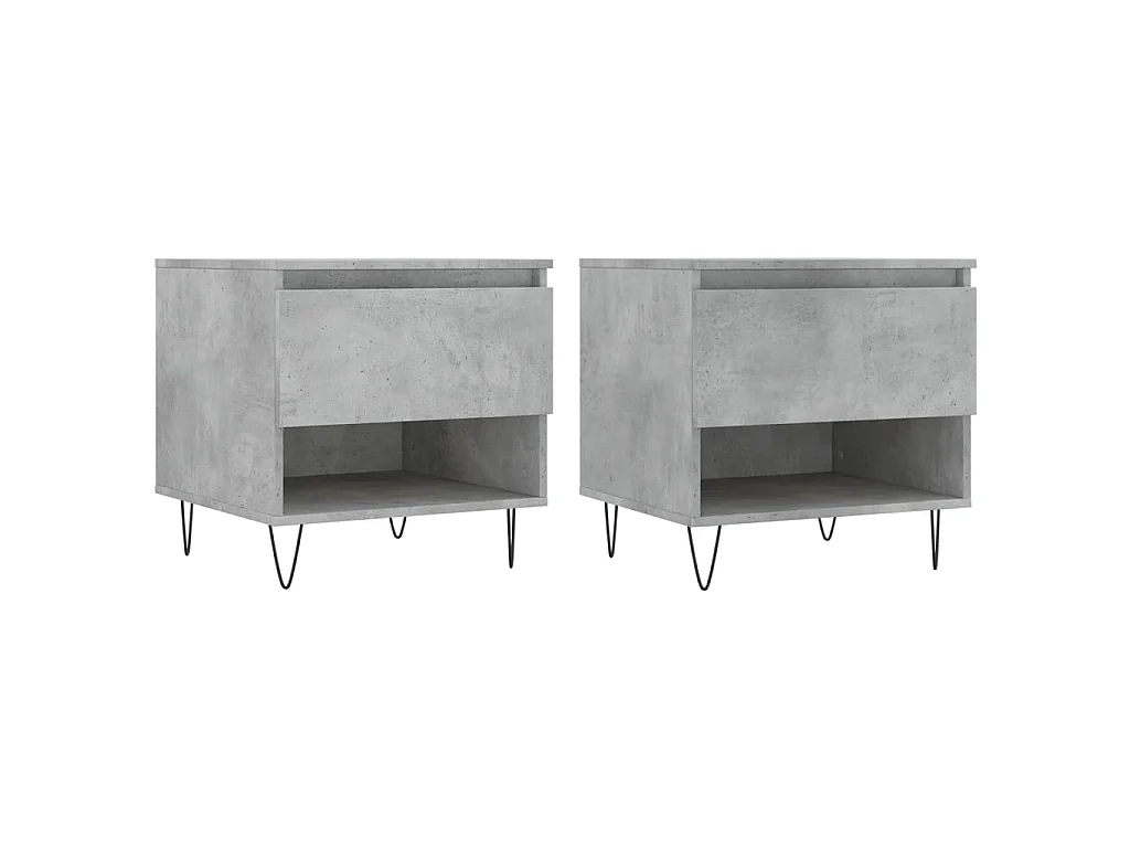 Couchtische 2 Stk. Betongrau 50x46x50 cm Holzwerkstoff