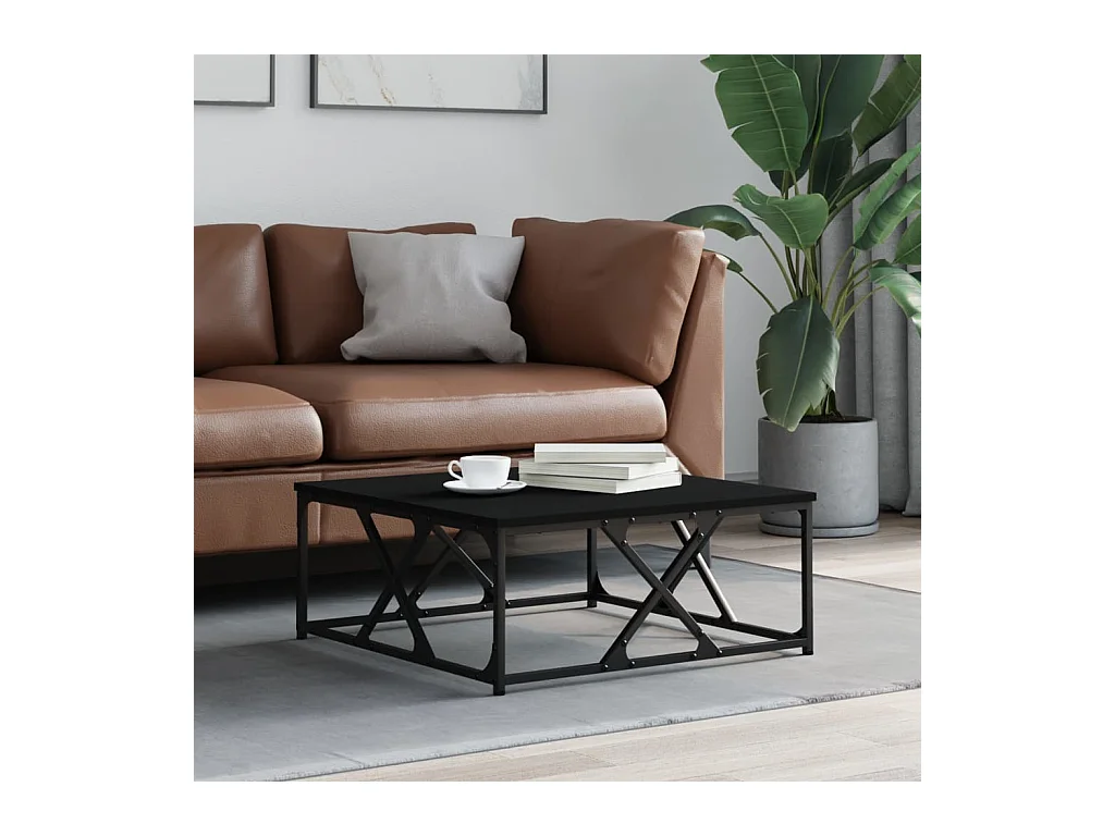 Table basse noir 70x70x30 cm bois d'ingénierie