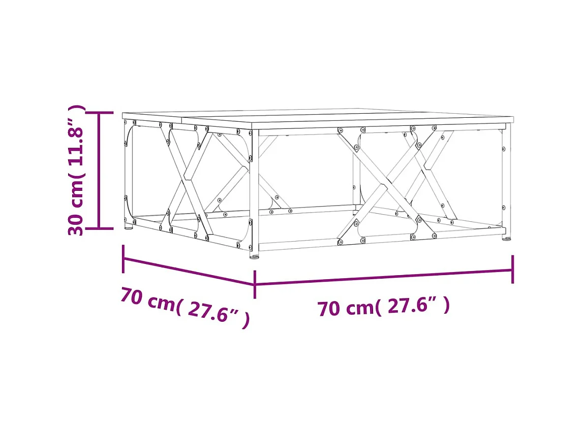Table basse noir 70x70x30 cm bois d'ingénierie