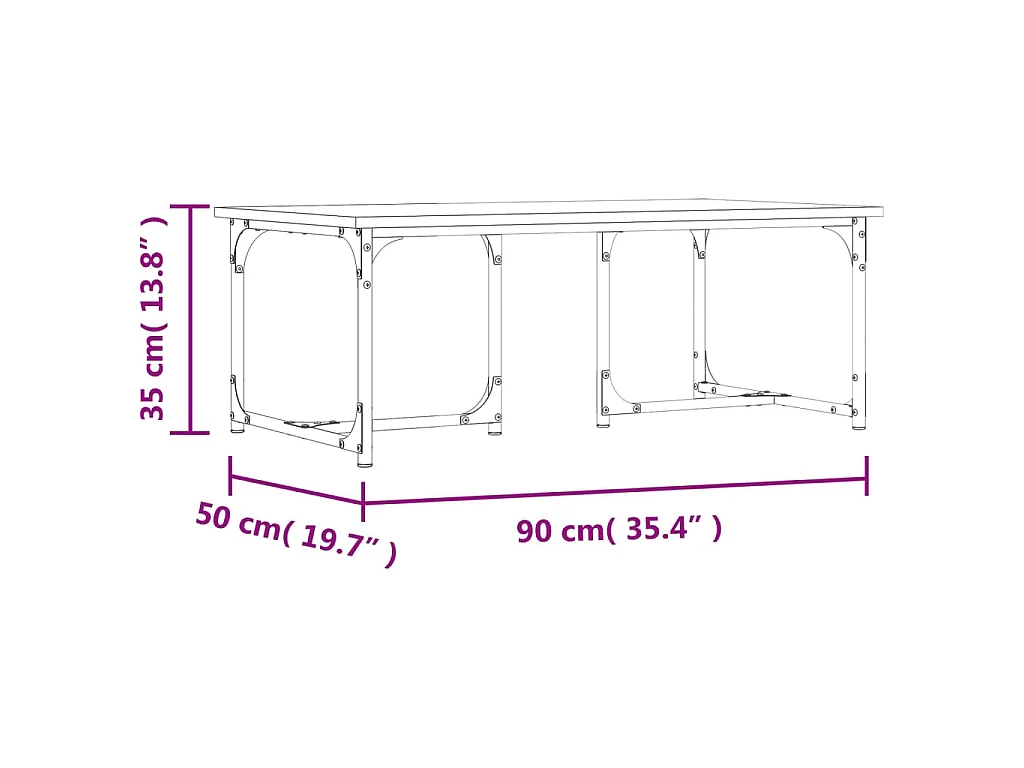 Couchtisch Schwarz 90x50x35 cm Holzwerkstoff
