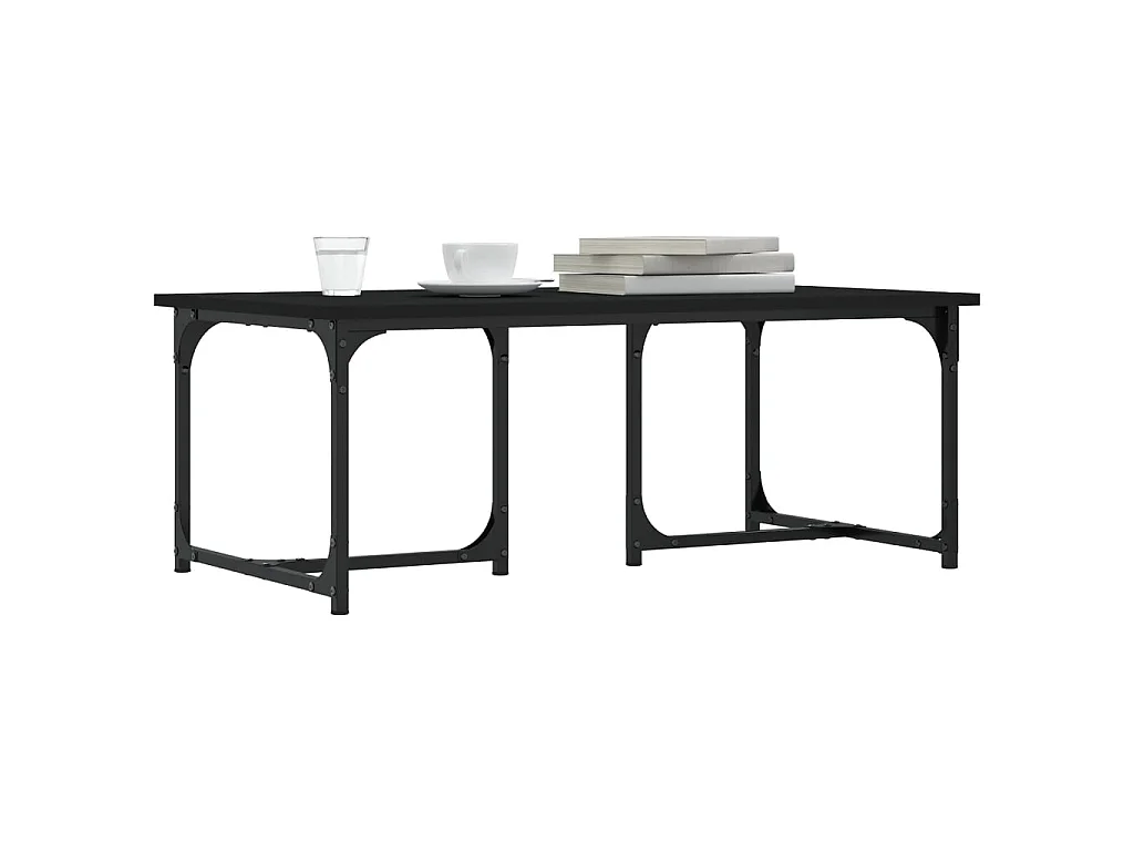 Table basse Noir 90x50x35 cm Bois d'ingénierie