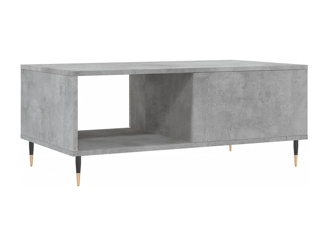 Tavolino Salotto Grigio Cemento 90x50x36,5 cm Legno Multistrato