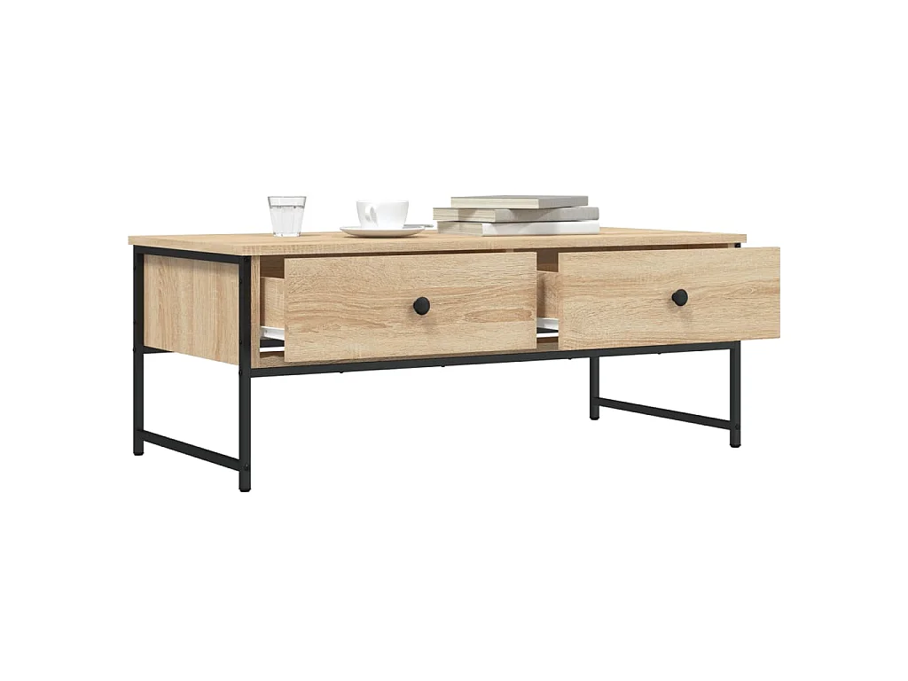 Mesa de centro madera de ingeniería roble Sonoma 101x49x39,5 cm