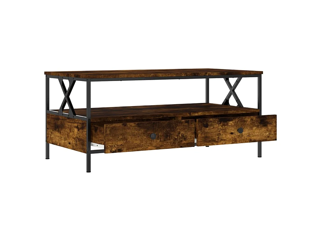 Tavolino da Salotto Rovere Fumo 100x51x45 cm Legno Multistrato