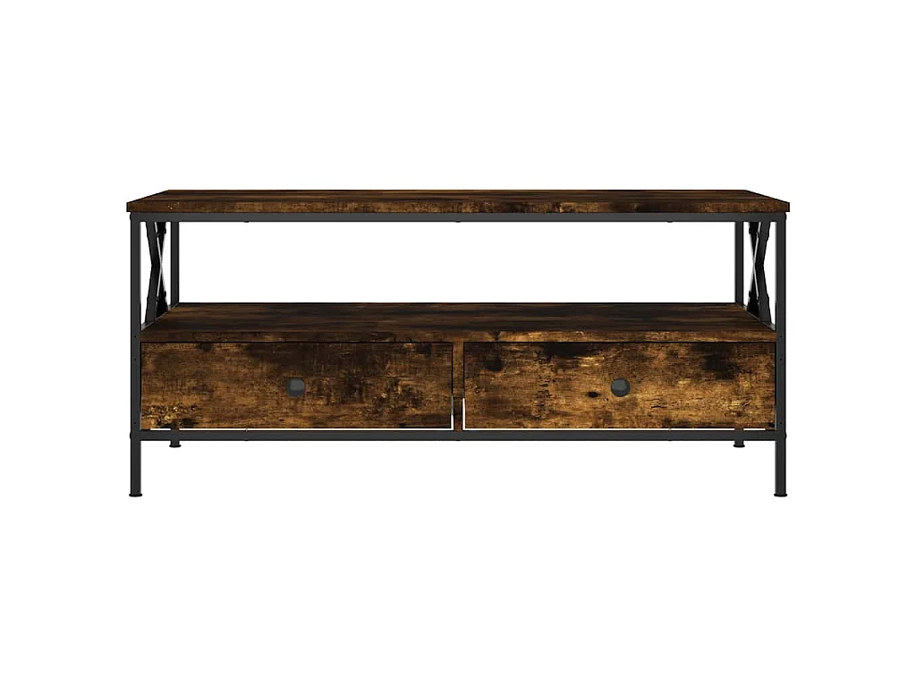 Tavolino da Salotto Rovere Fumo 100x51x45 cm Legno Multistrato