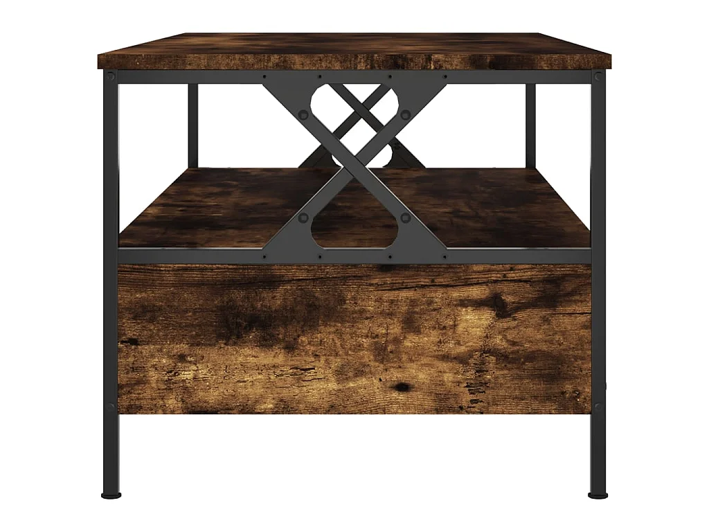 Tavolino da Salotto Rovere Fumo 100x51x45 cm Legno Multistrato