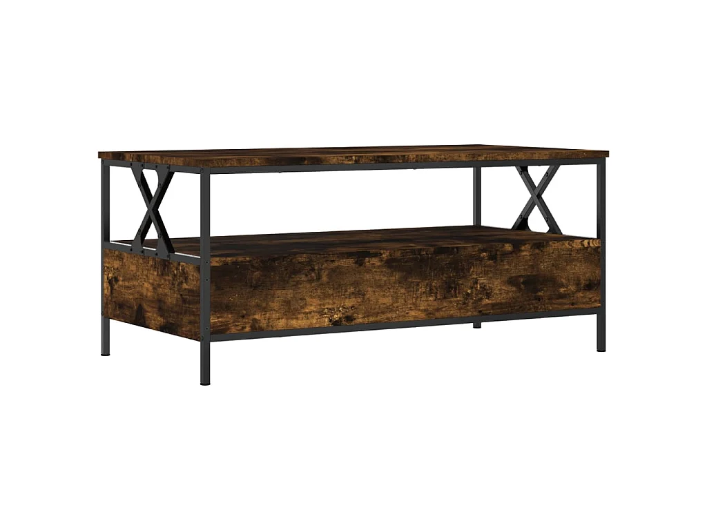 Tavolino da Salotto Rovere Fumo 100x51x45 cm Legno Multistrato
