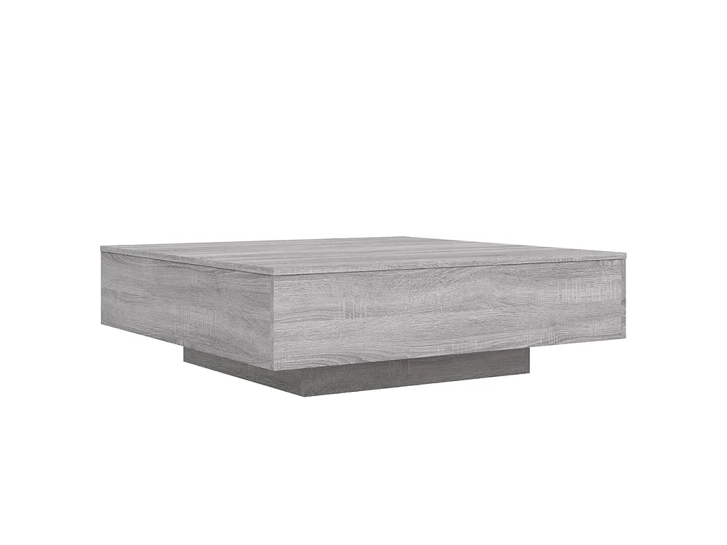 Table basse avec lumières LED sonoma gris 100x100x31 cm
