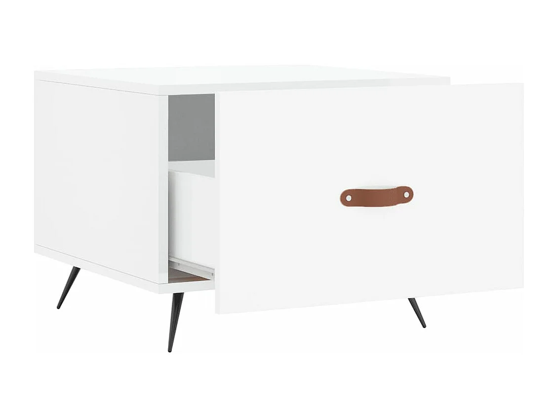 Tables basses 2 pcs blanc brillant 50x50x40cm bois d'ingénierie