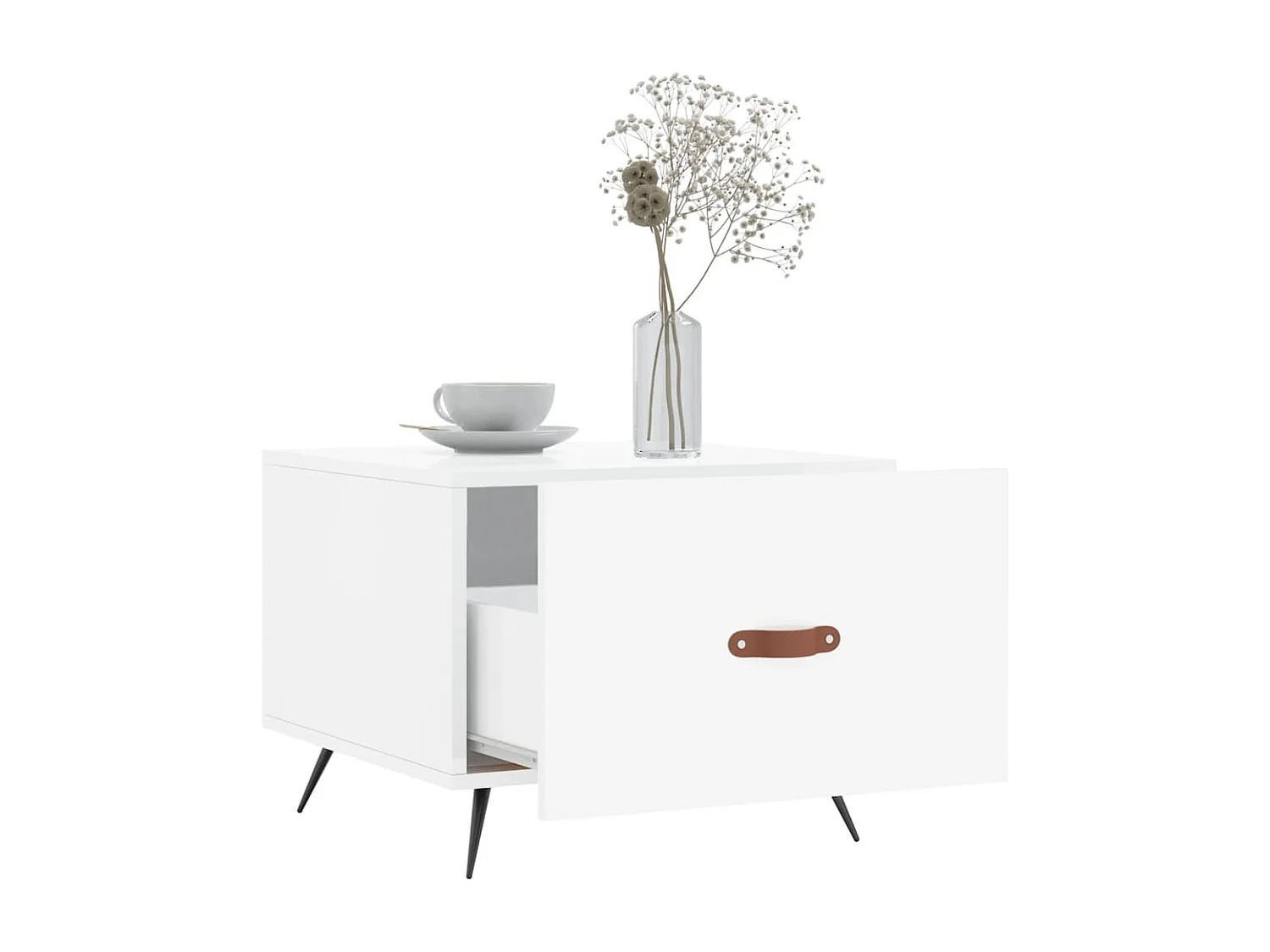 Couchtische 2 Stk. Hochglanz-Weiß 50x50x40 cm Holzwerkstoff