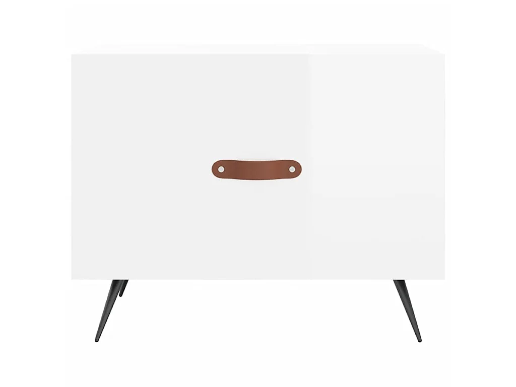 Tavolini Salotto 2pz Bianco Lucido 50x50x40cm Legno Multistrato