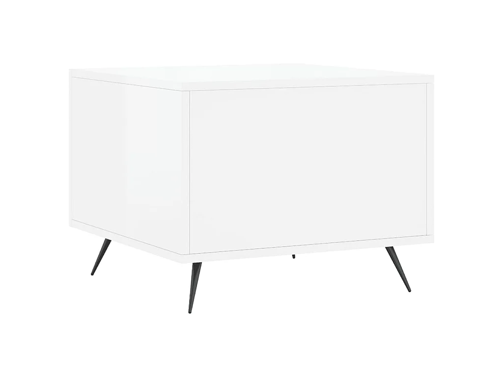 Tavolini Salotto 2pz Bianco Lucido 50x50x40cm Legno Multistrato