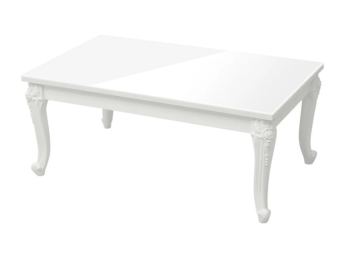 Mesa de centro 100x50x42 cm derivados madeira branco brilhante