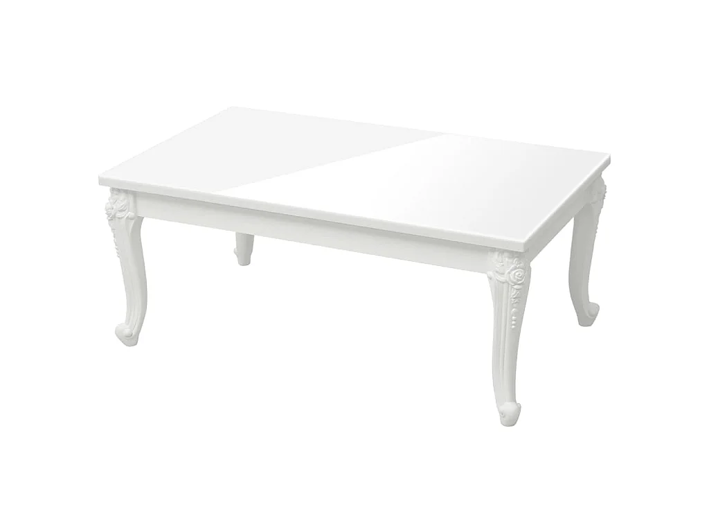 Tavolino da Salotto Bianco Lucido 100x50x42cm Legno Multistrato