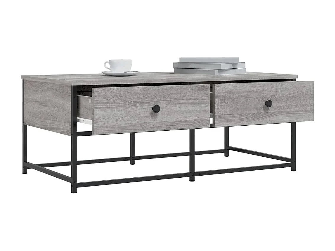 Table basse sonoma gris 100x51x40 cm bois d'ingénierie