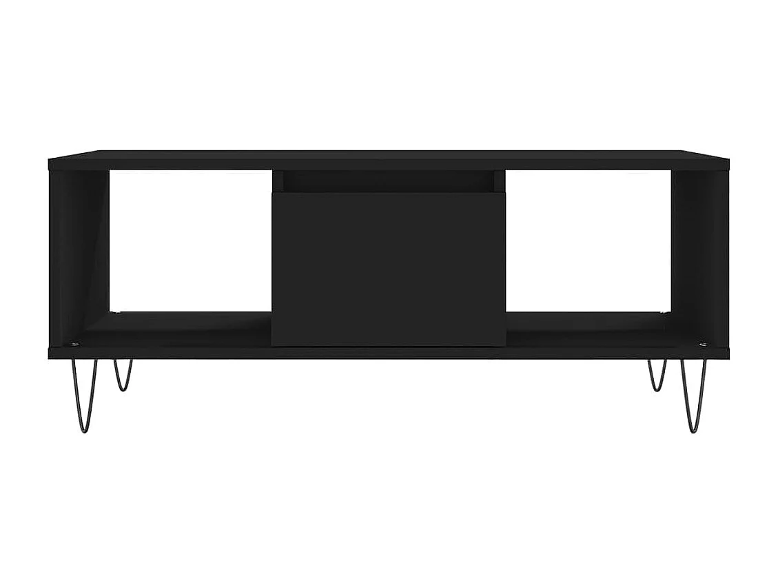 Table basse Noir 90x50x36,5 cm Bois d'ingénierie