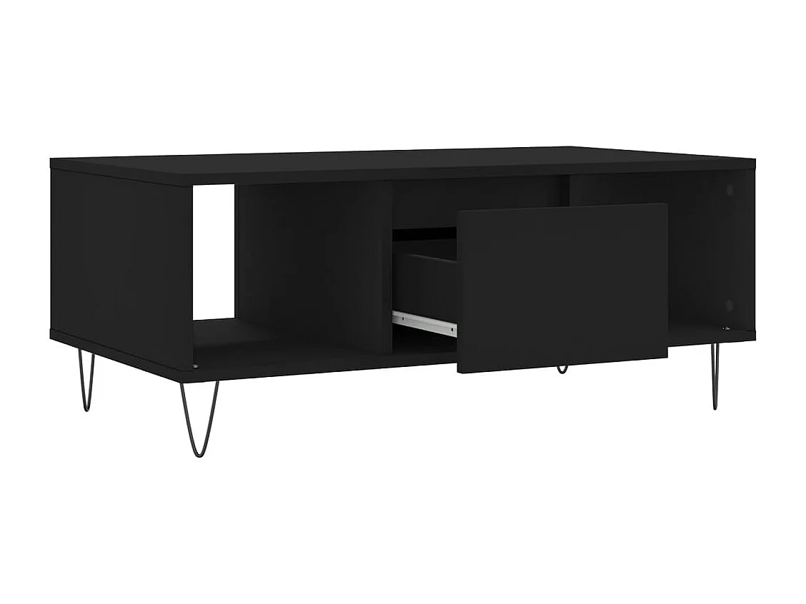 Table basse Noir 90x50x36,5 cm Bois d'ingénierie