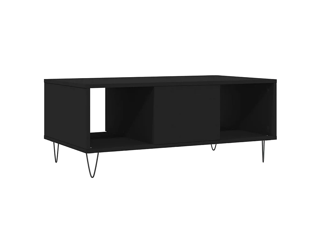 Tavolino da Salotto Nero 90x50x36,5 cm in Legno Multistrato