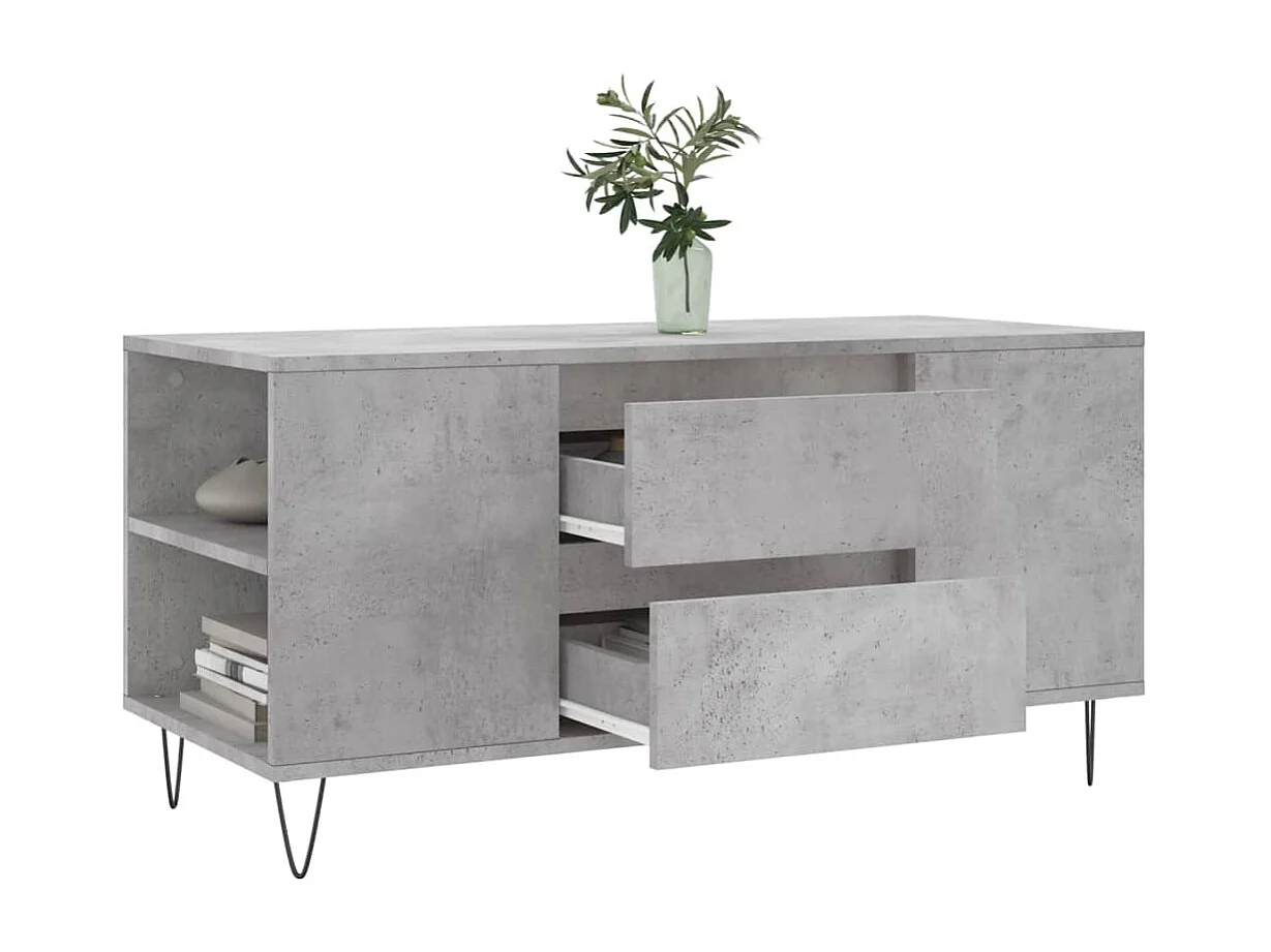 Couchtisch Betongrau 102x44,5x50 cm Holzwerkstoff