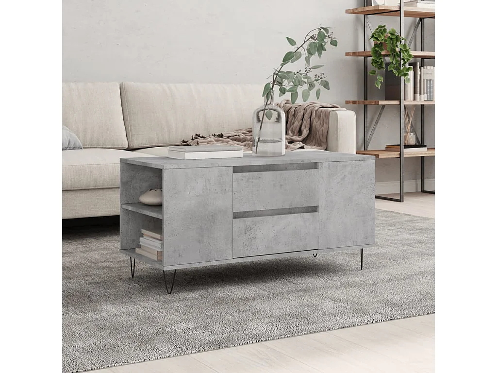 Couchtisch Betongrau 102x44,5x50 cm Holzwerkstoff