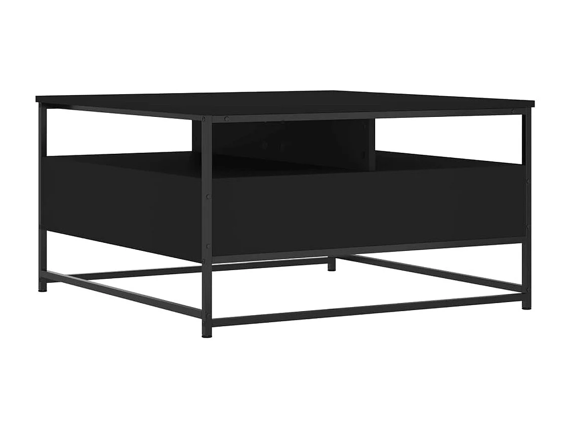 Table basse noir 80x80x45 cm bois d'ingénierie