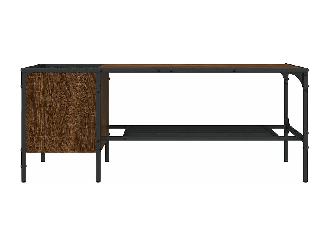 Salontafel met rek 100x51x40 cm bewerkt hout bruin eikenkleur