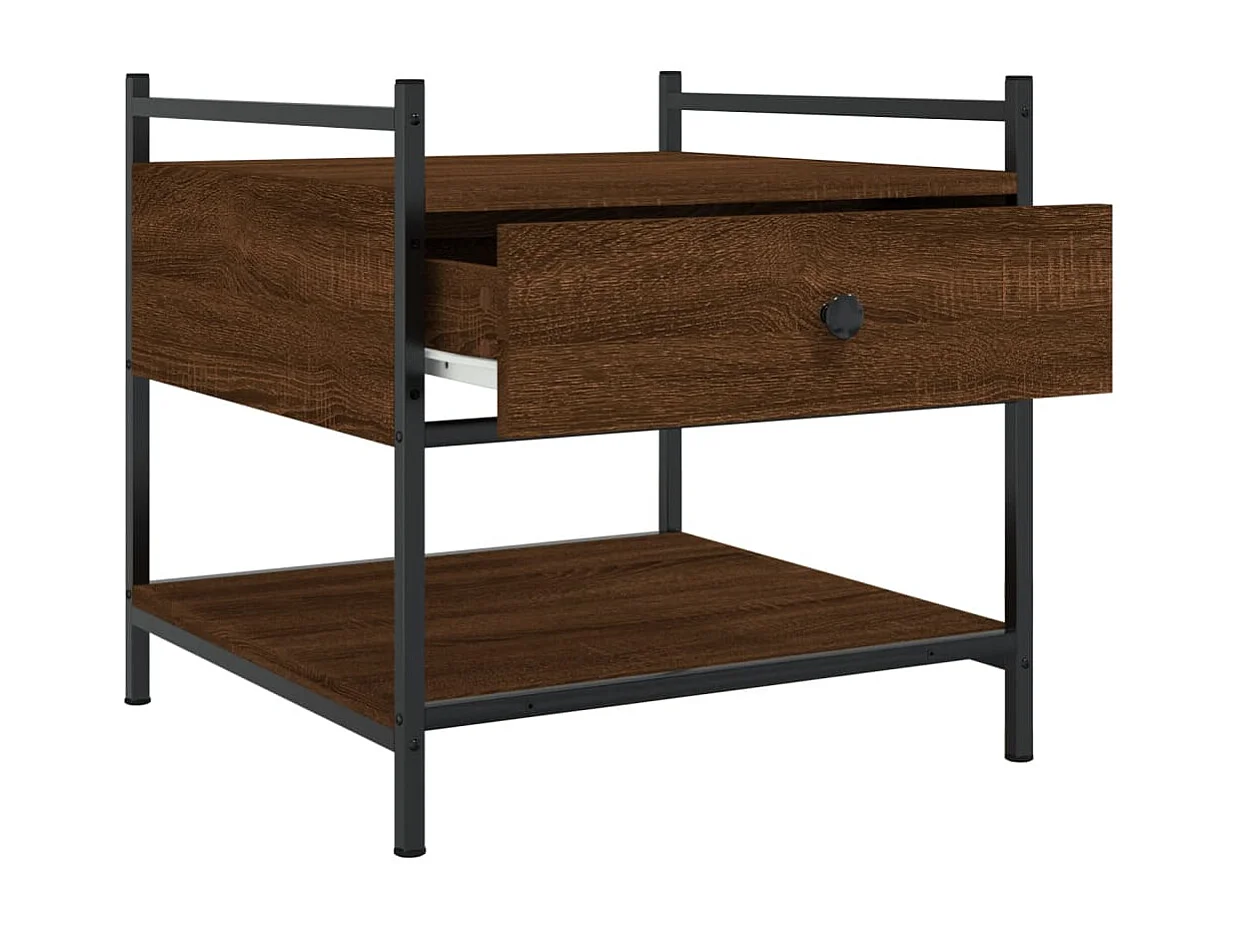 Salontafel 50x50x50 cm bewerkt hout bruin eikenkleur
