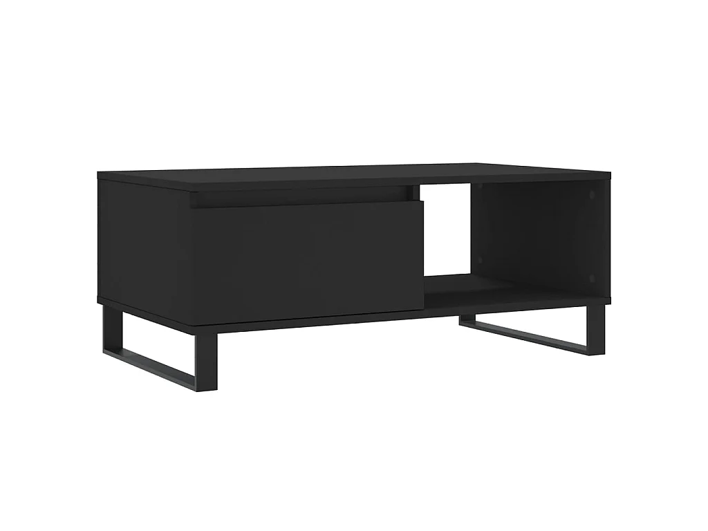 Table basse Noir 90x50x36,5 cm Bois d'ingénierie