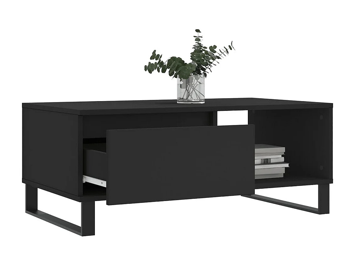Table basse Noir 90x50x36,5 cm Bois d'ingénierie